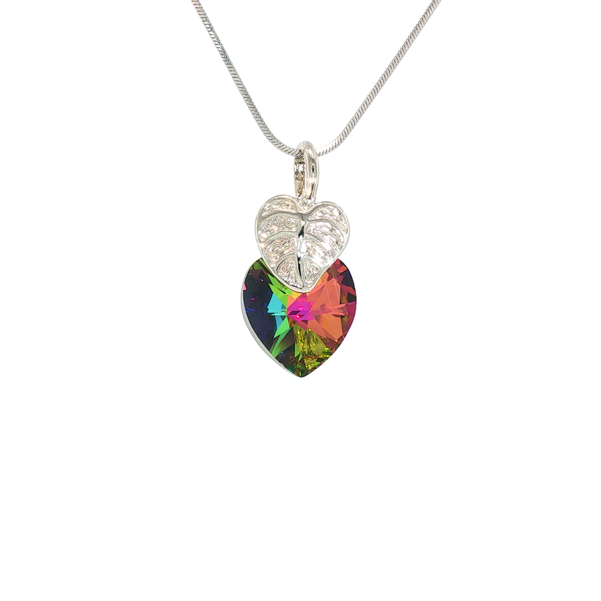 Swarovski Xilion Heart and Leaf Crystal Pendant