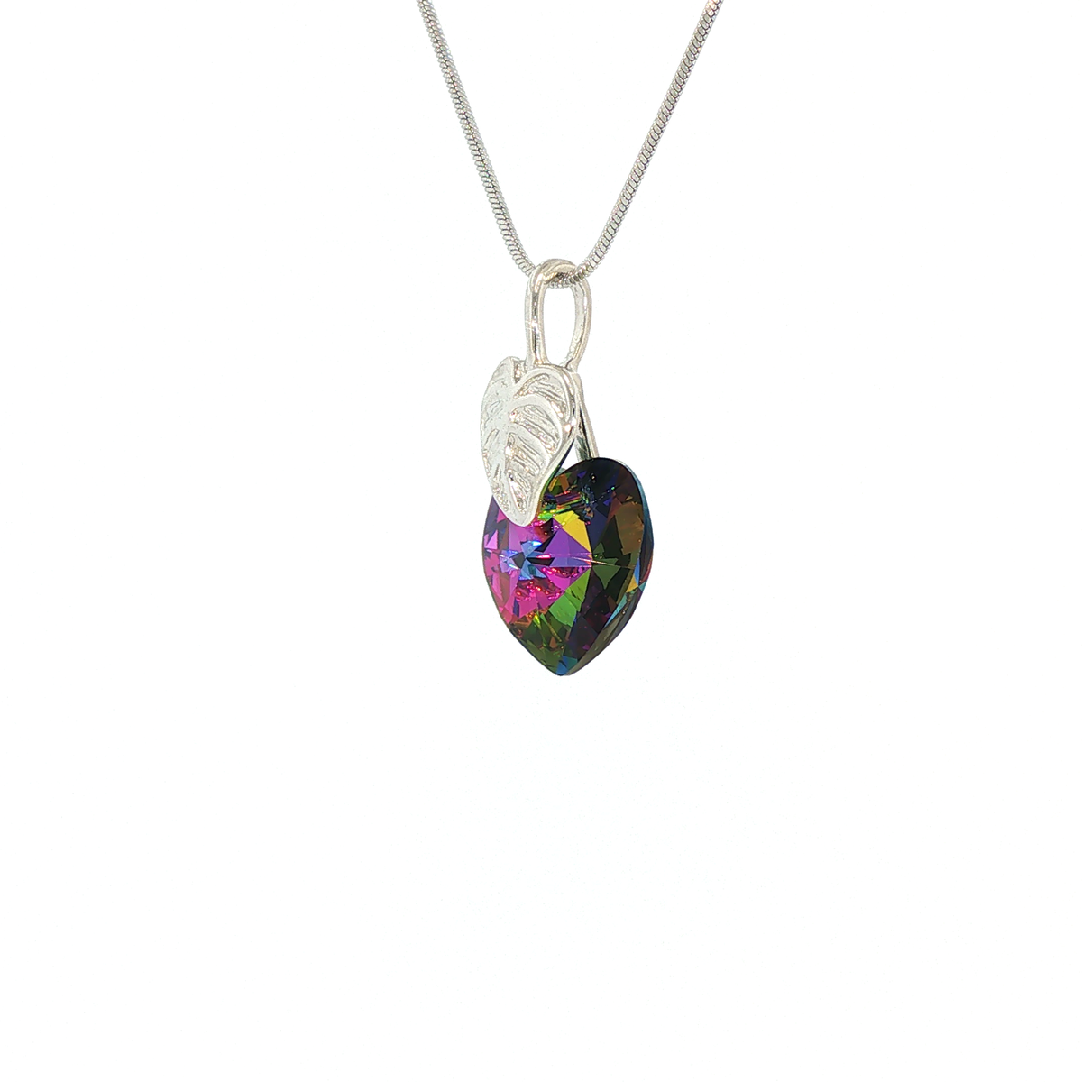Swarovski Xilion Heart and Leaf Crystal Pendant