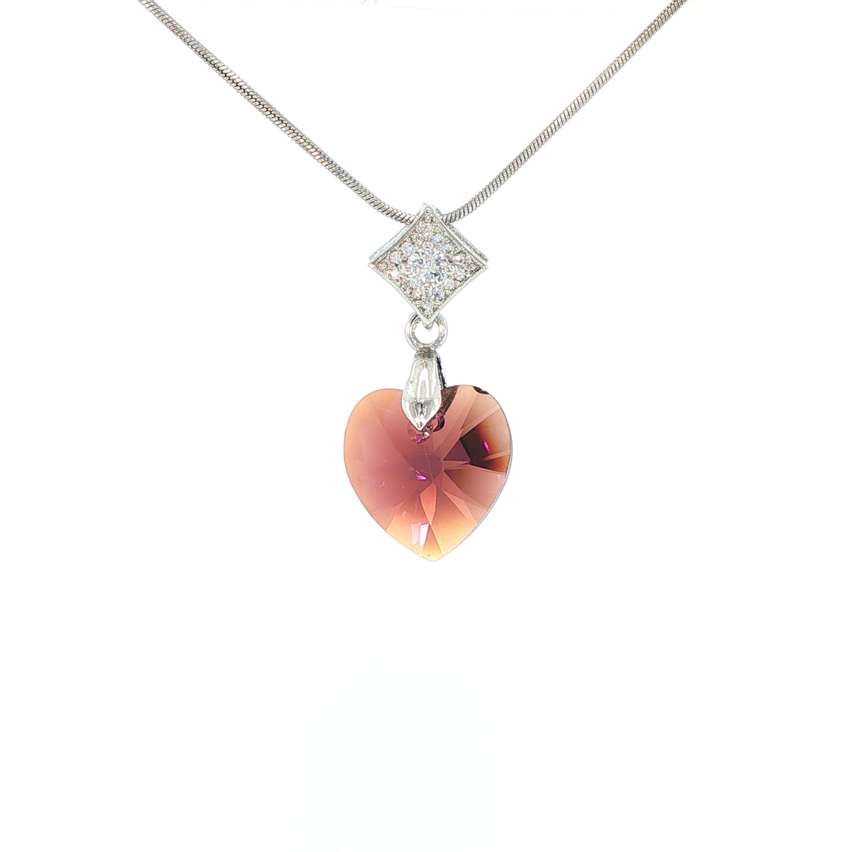 Swarovski Crystal Amethyst Heart Pendant