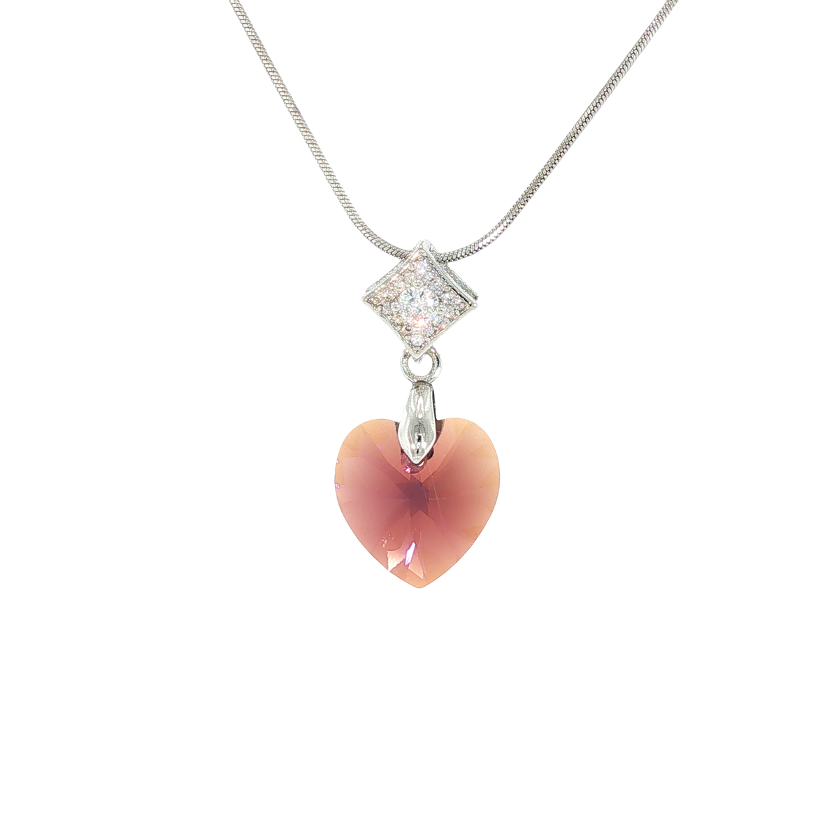 Swarovski Crystal Pink-Purple Heart Pendant