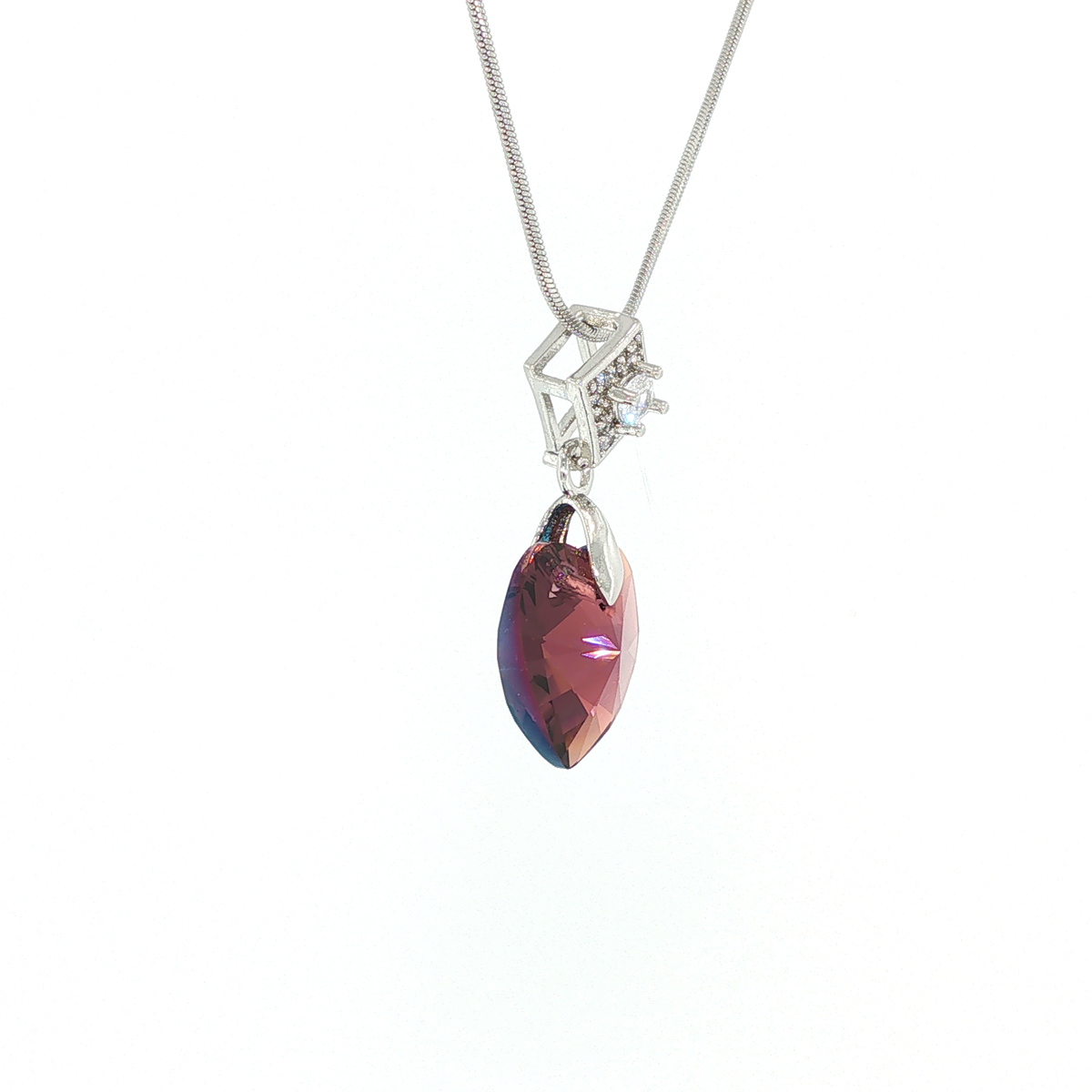 Swarovski Crystal Pink-Purple Heart Pendant