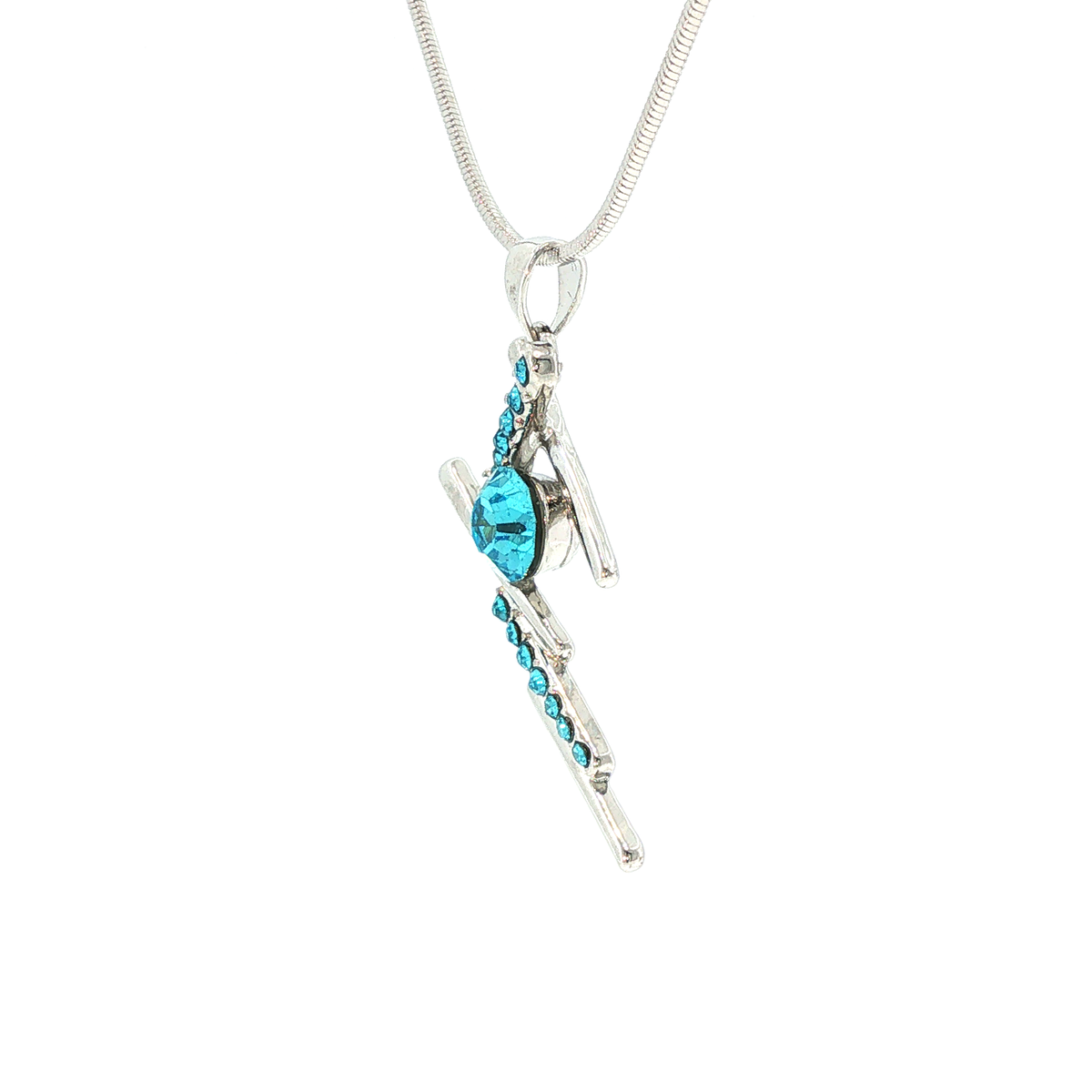 Abstract Blue Cubic Zirconia Pendant