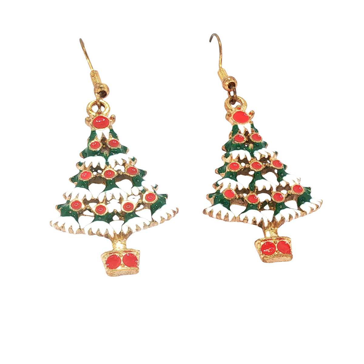 Festive Christmas Tree Hook Earrings