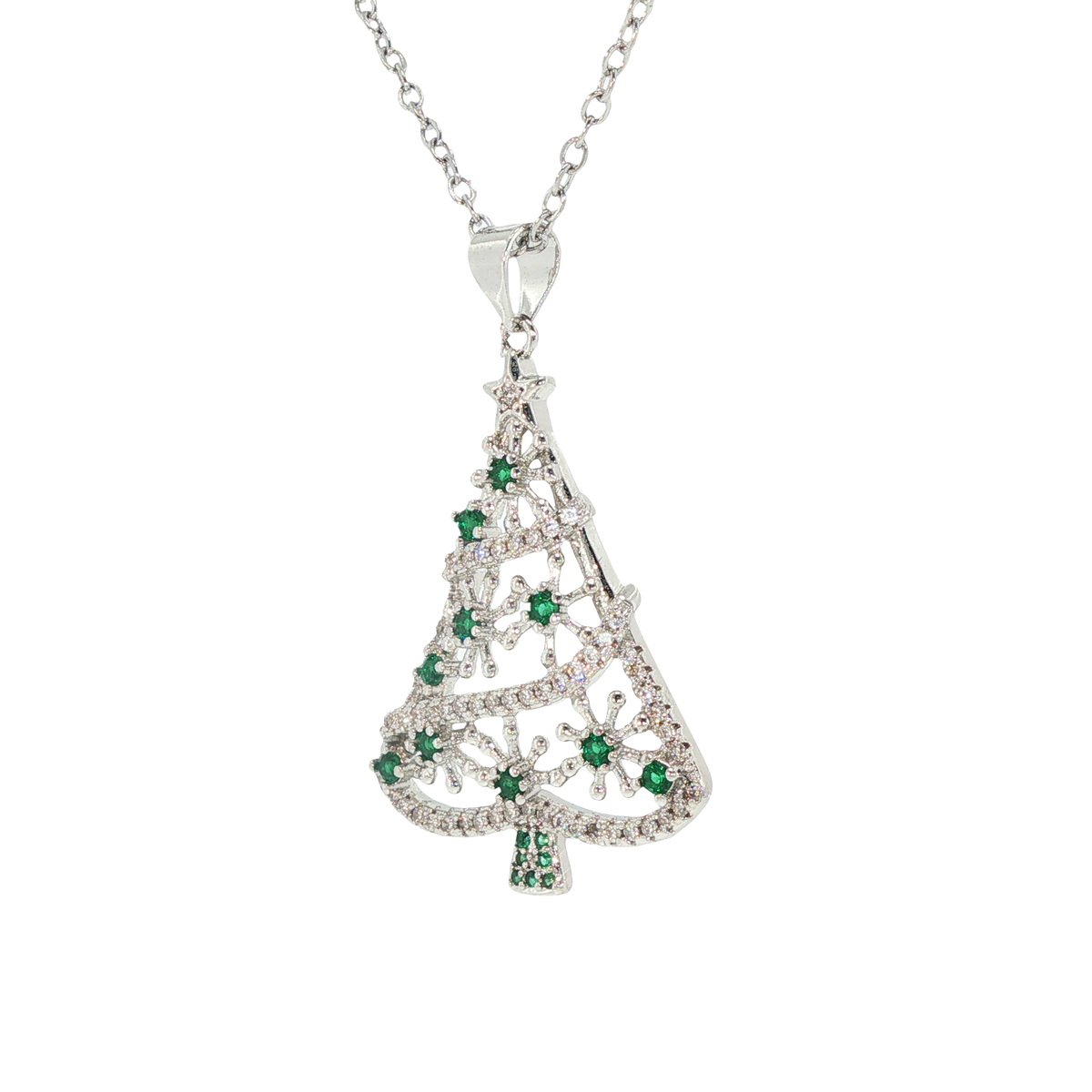 Cubic Zirconia Christmas Tree Pendant