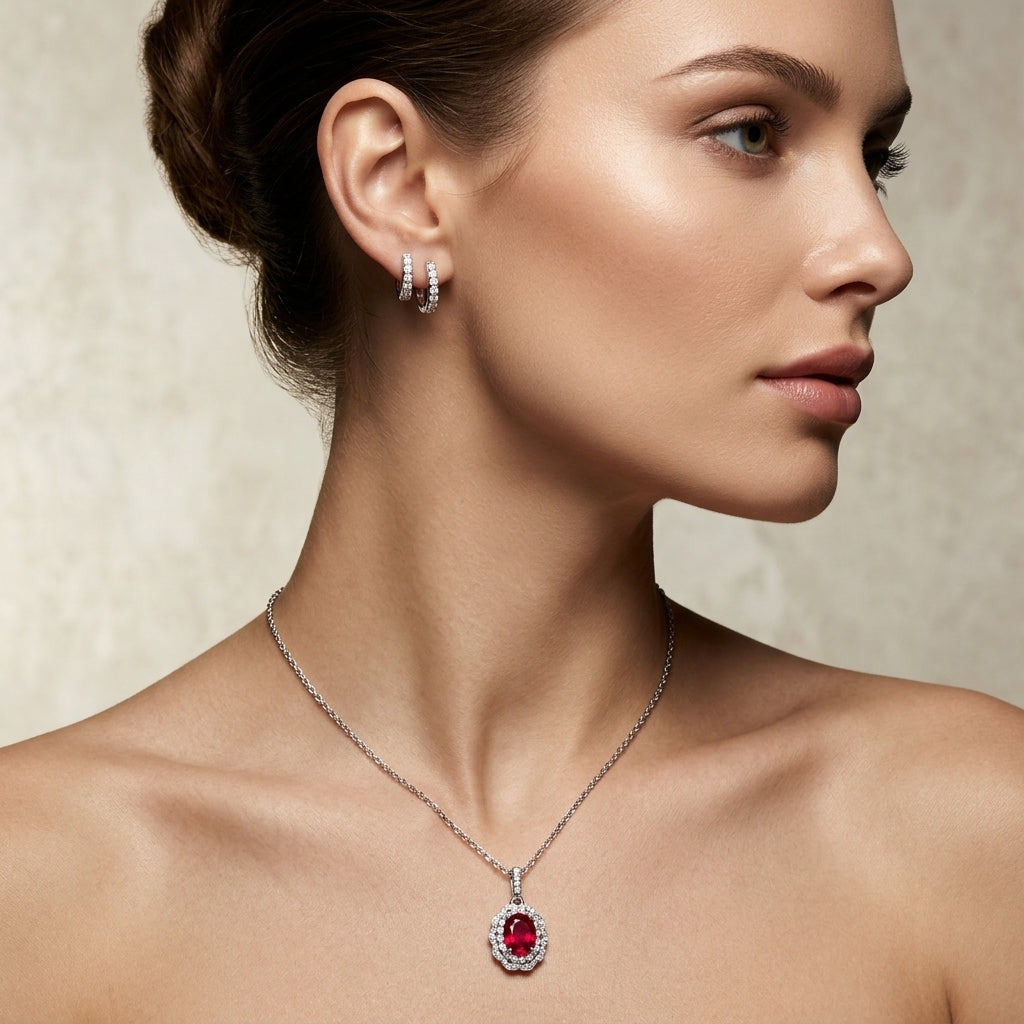 Zircon Crystal Lantana Pendant Siam