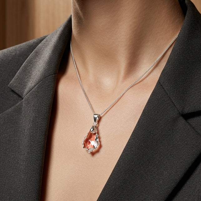 Iridescent Faceted Swarovski Crystal Pendant