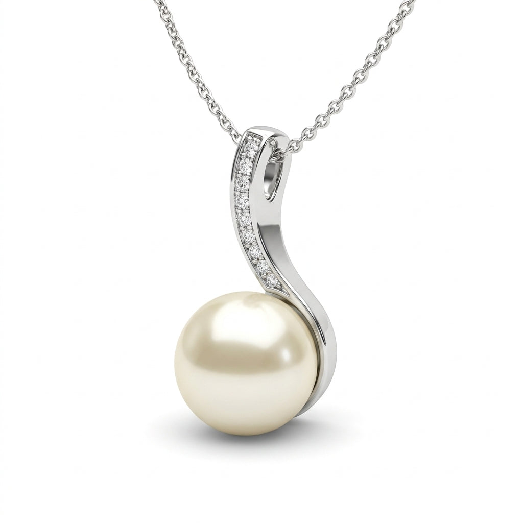 Platinum Plated Pearl Pendant