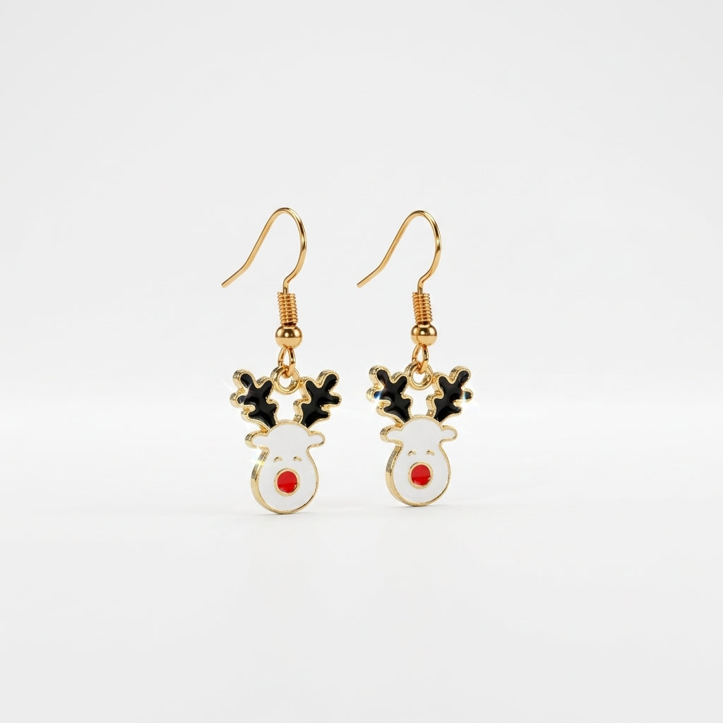 Festive Reindeer Hook Earrings