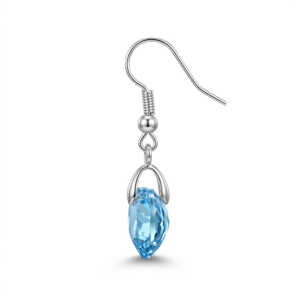 Swarovski Crystal Light Blue Heart Earrings