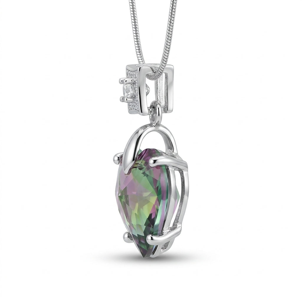 Swarovski Heart & Pave Square Pendant Vitrail