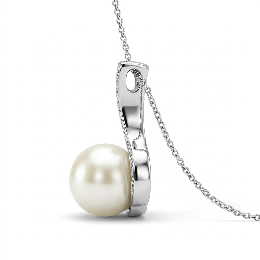Platinum Plated Pearl Pendant