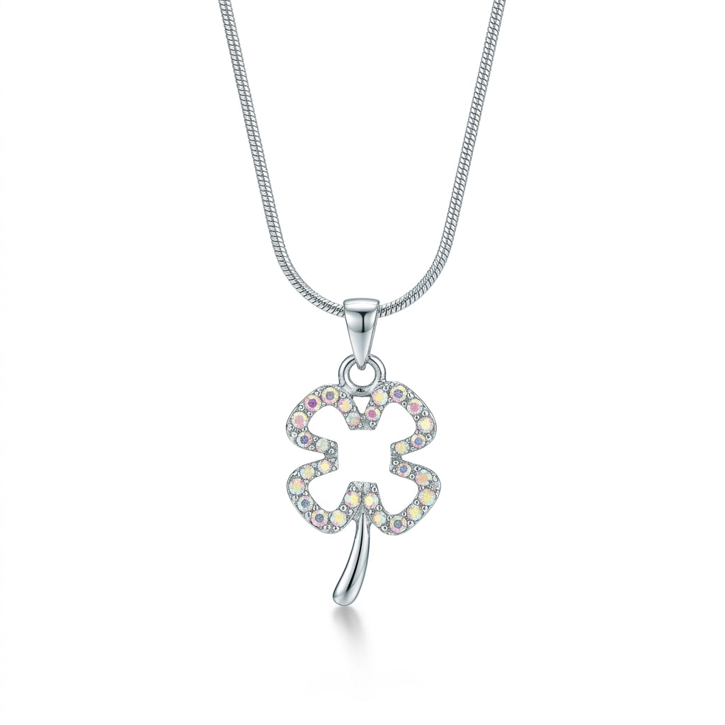 Sparkle Crystal Hollow Shamrock Pendant