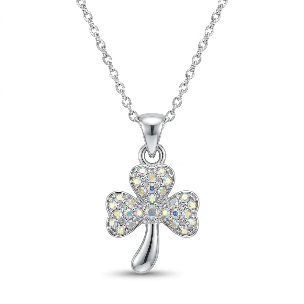 Petite Pave Crystal Shamrock Pendant