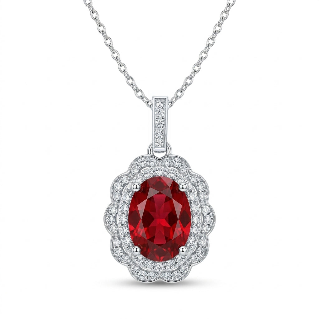 Zircon Crystal Lantana Pendant Siam