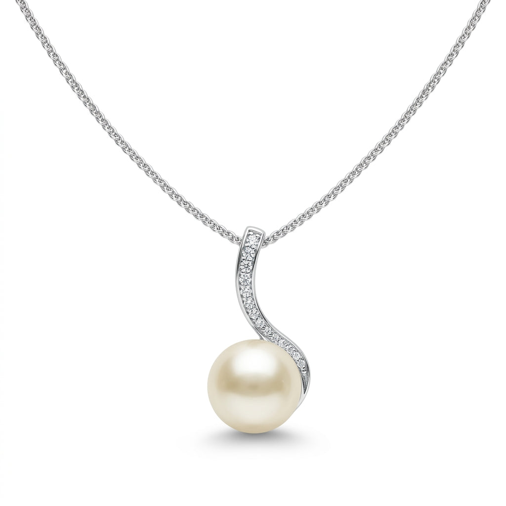 Platinum Plated Pearl Pendant