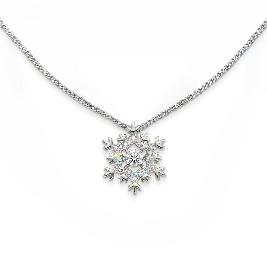Cubic Zirconia Snowflake Pendant