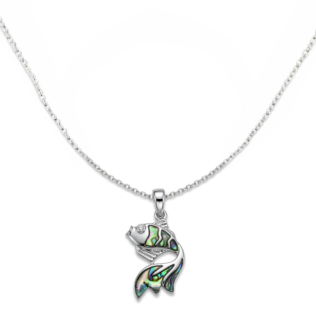 Paua Shell Goldfish Pendant