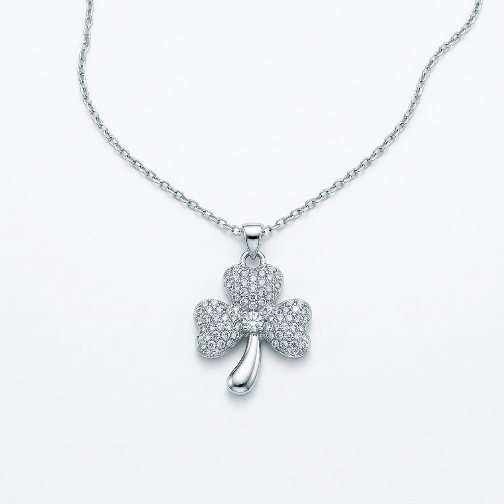 Grand Pave Crystal Shamrock Pendant