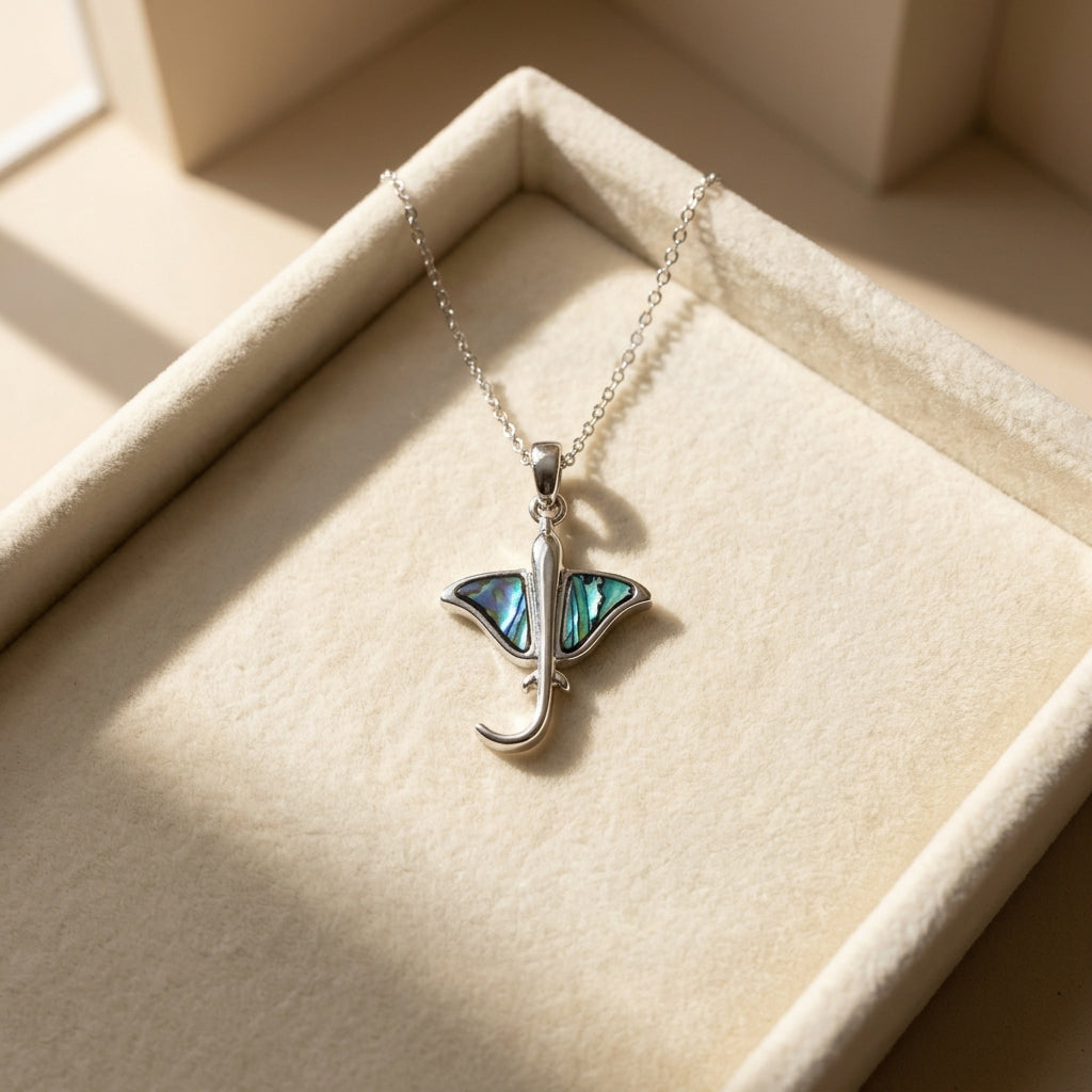 Paua Shell Stingray Pendant