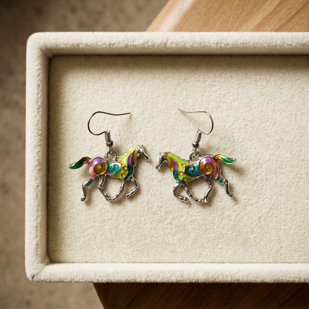 Gold Horse Earrings
