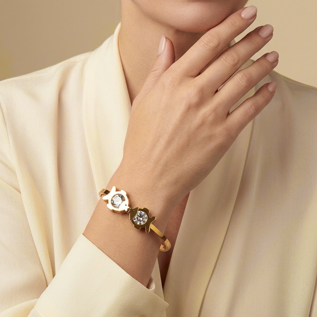 The Kiss Crystal Bangle