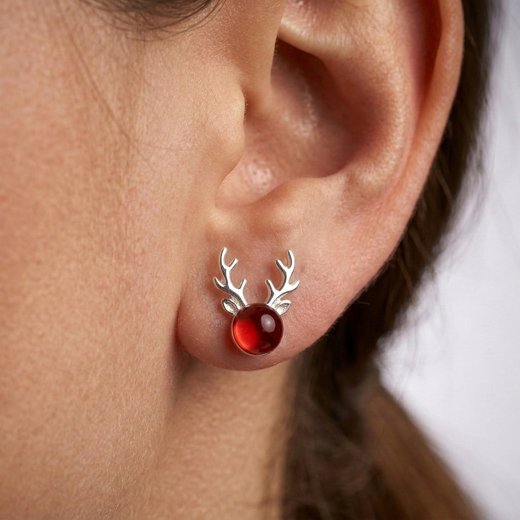 Reindeer Antler Stud Earrings