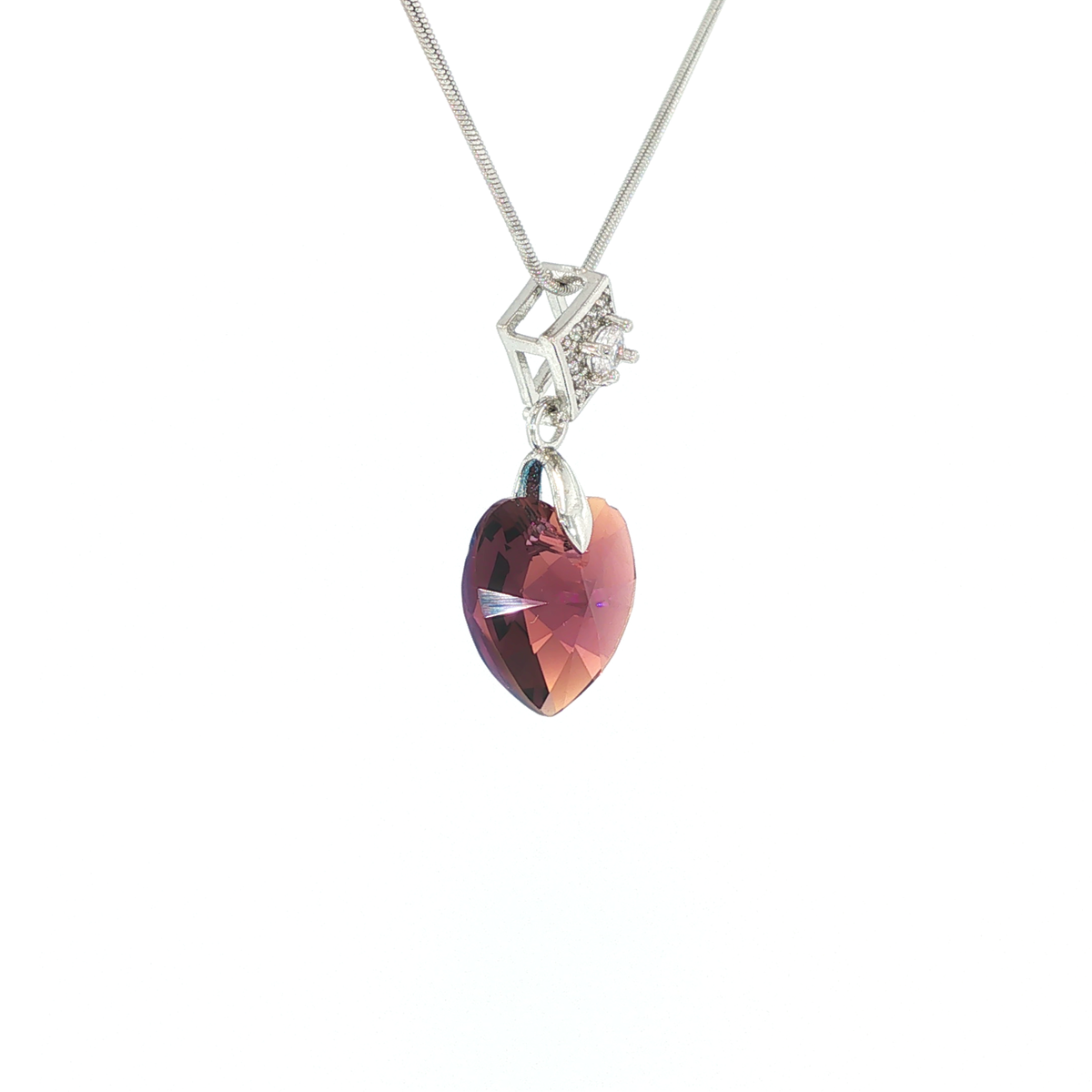 Swarovski Crystal Amethyst Heart Pendant