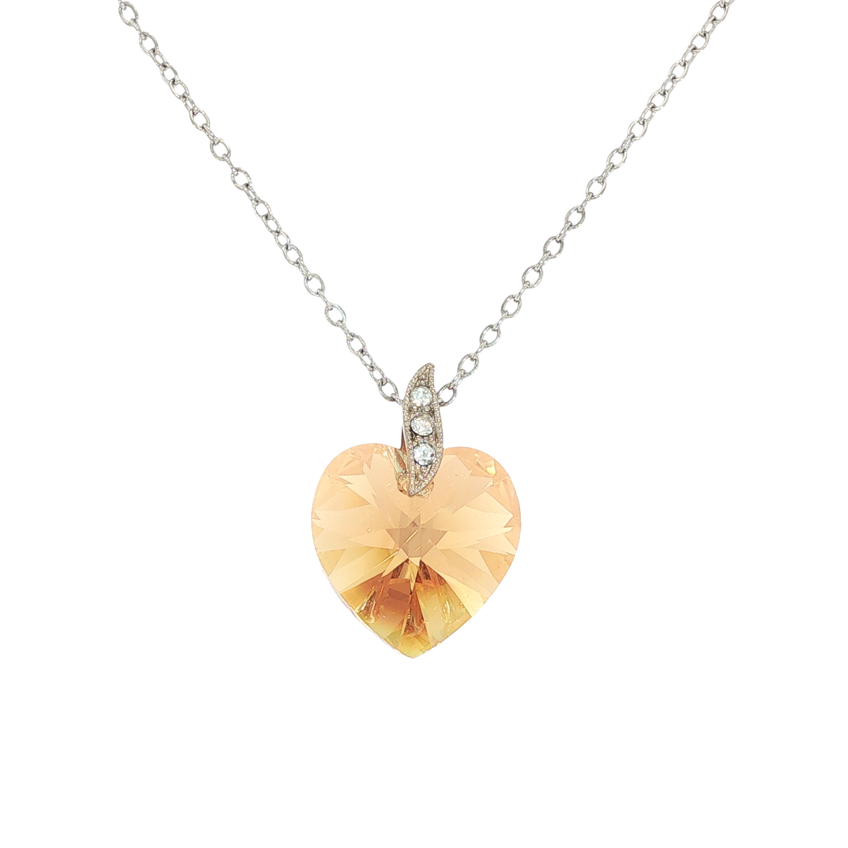 Swarovski Crystal Peach Heart Pendant