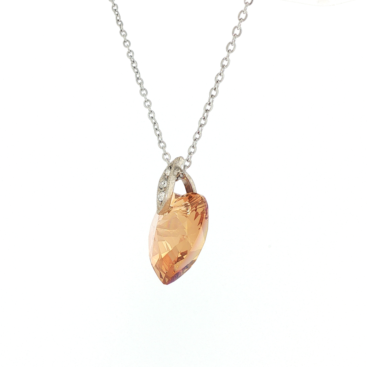 Swarovski Crystal Peach Heart Pendant