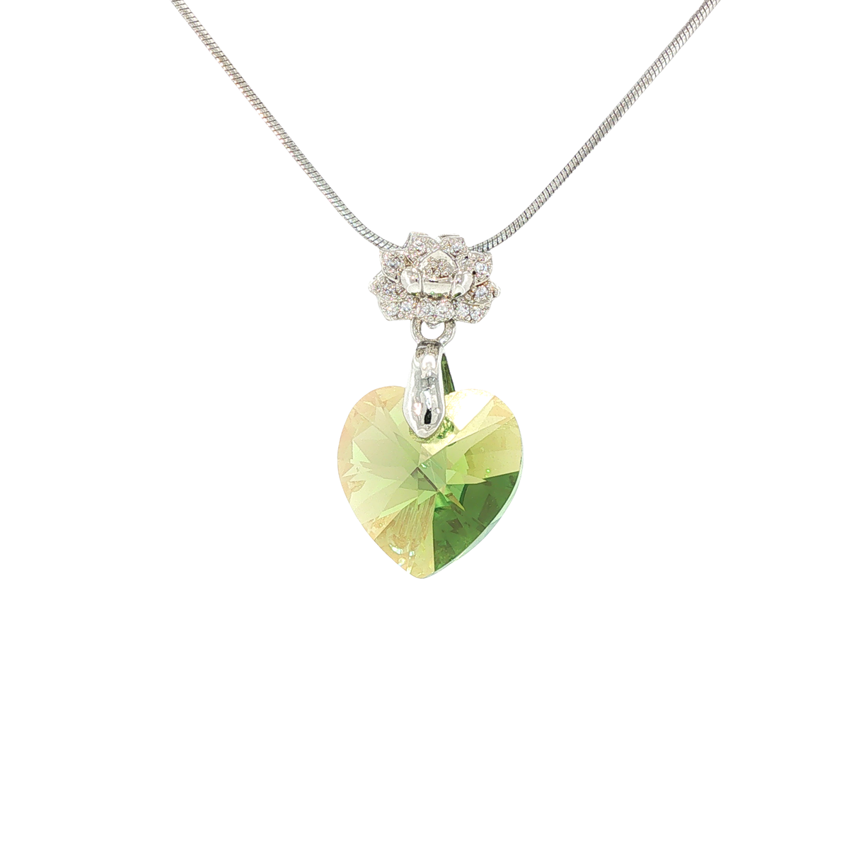 Swarovski Crystal Green Heart Pendant