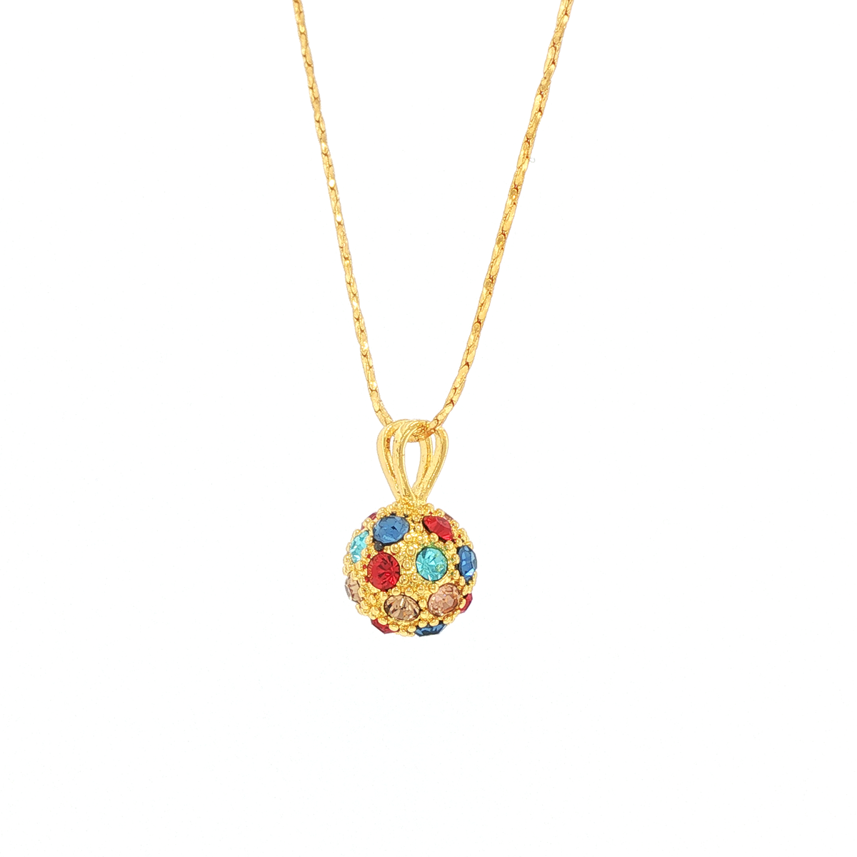 Multi-Colored Crystal Bauble Pendant