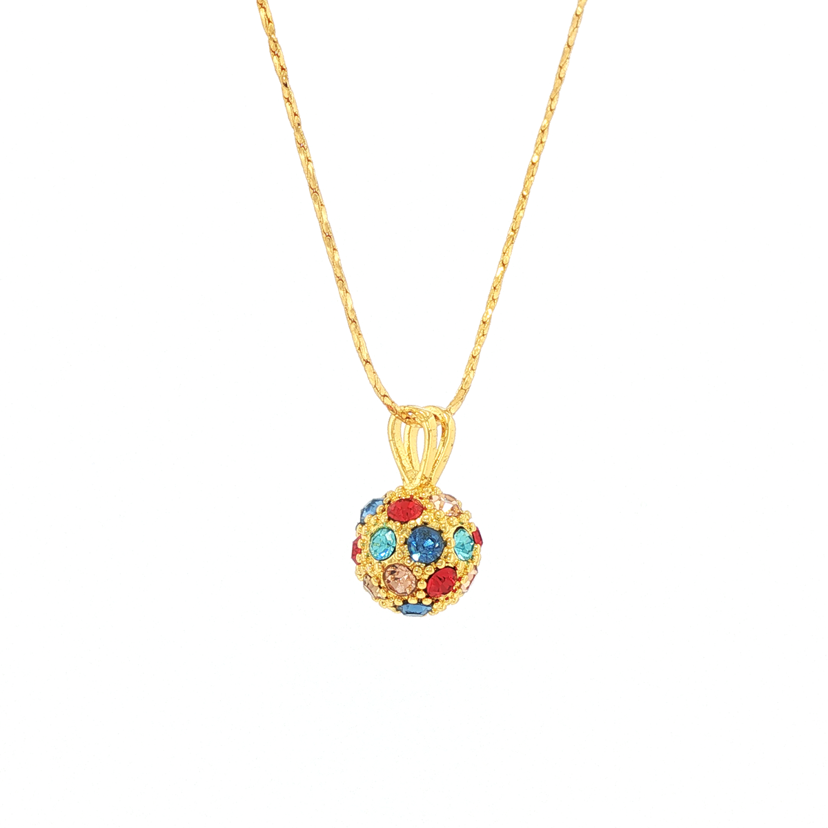 Multi-Colored Crystal Bauble Pendant
