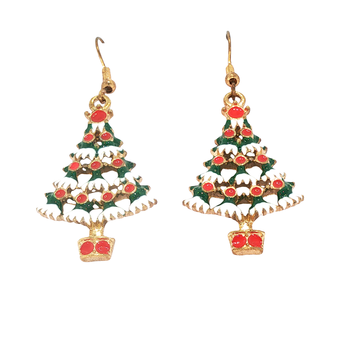 Festive Christmas Tree Hook Earrings