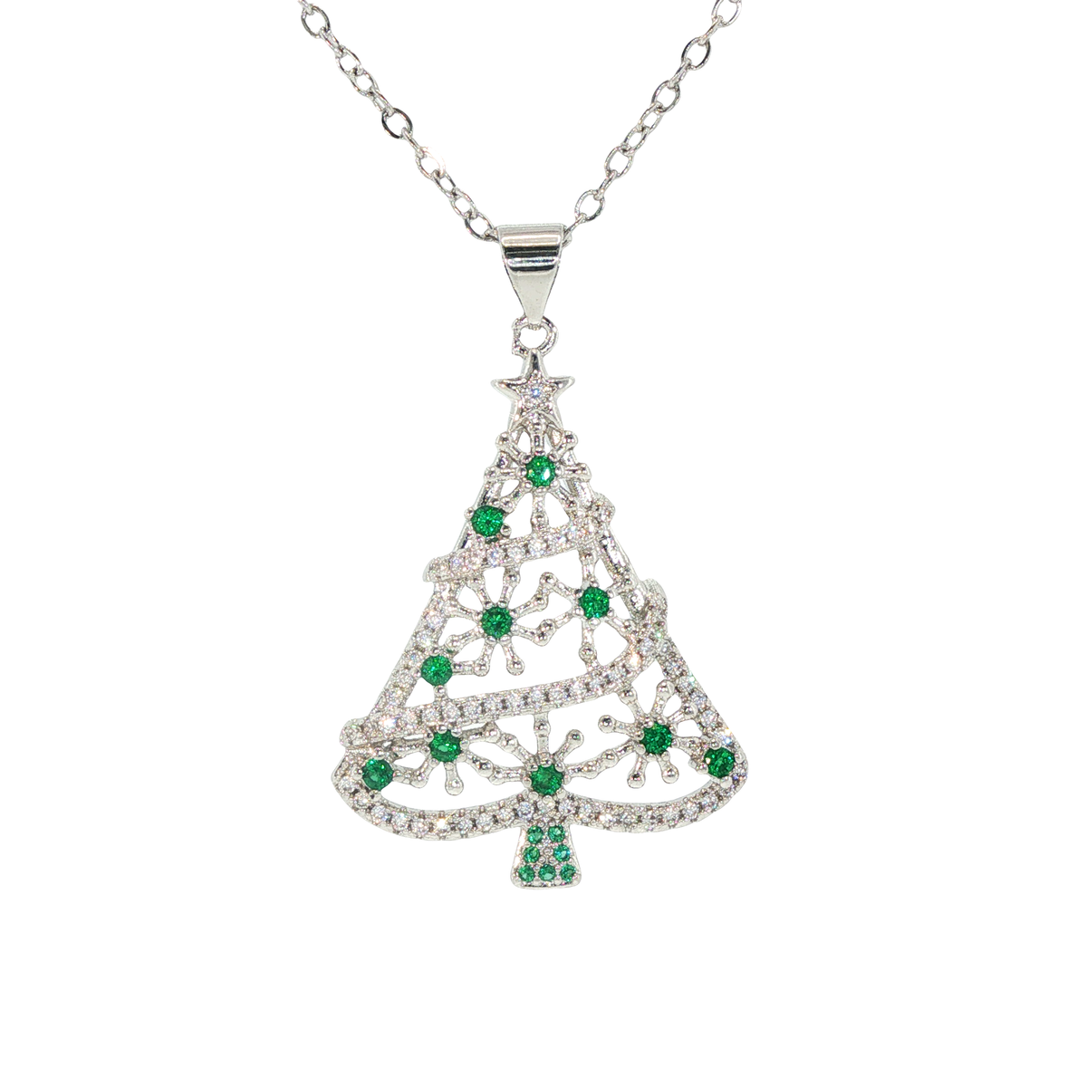 Cubic Zirconia Christmas Tree Pendant