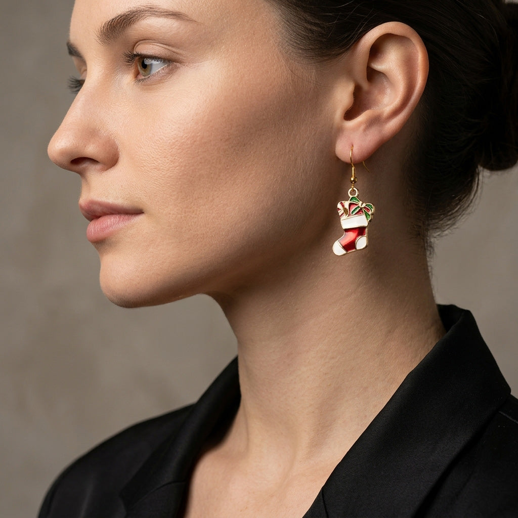 Christmas Stocking Hook Earrings