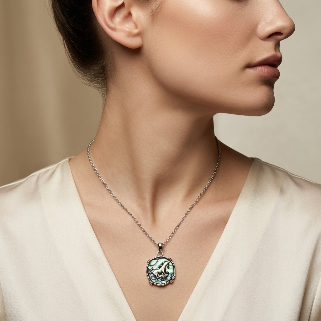 Paua Shell Horse Pendant