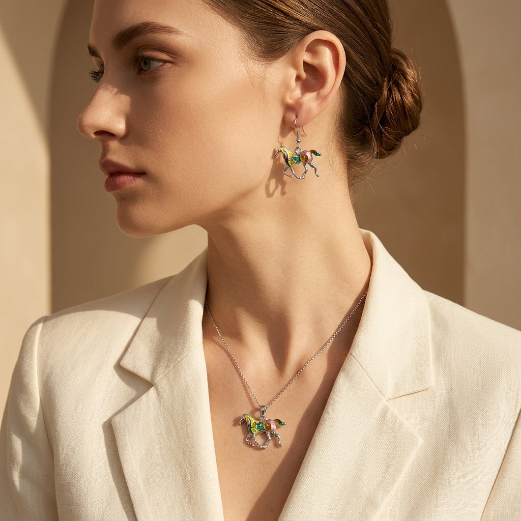 Gold Horse Earrings