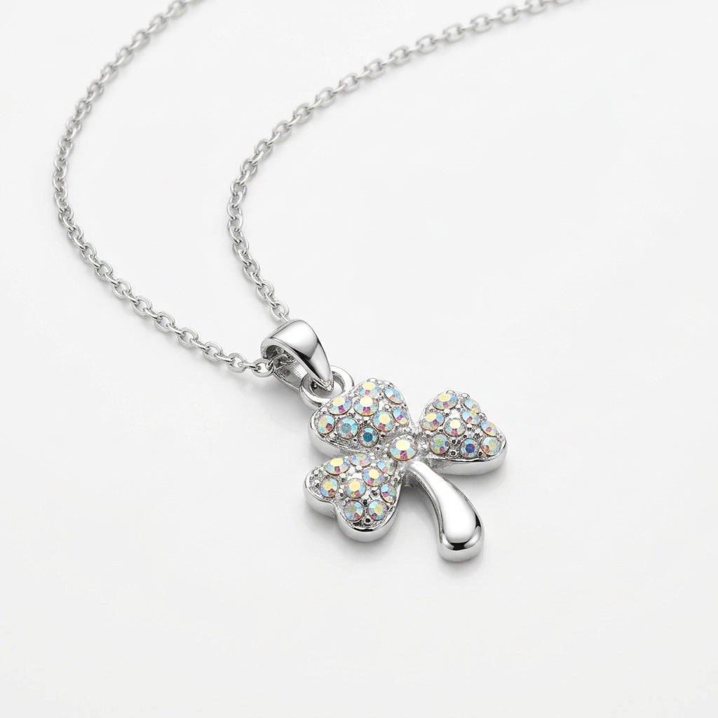 Petite Pave Crystal Shamrock Pendant