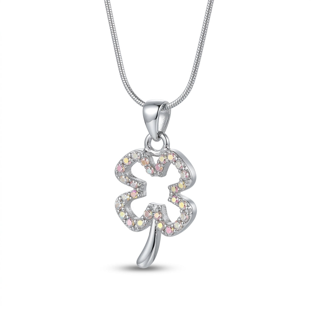 Sparkle Crystal Hollow Shamrock Pendant