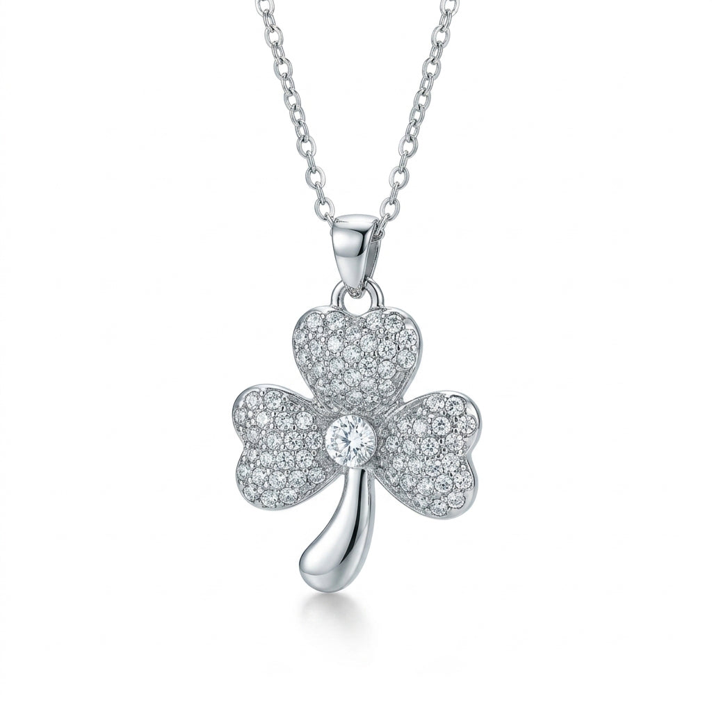 Grand Pave Crystal Shamrock Pendant