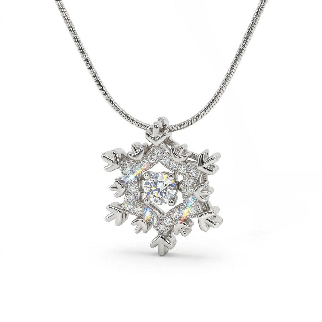 Cubic Zirconia Snowflake Pendant
