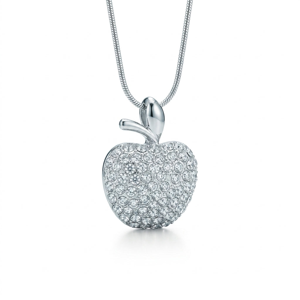 Crystal Encrusted Apple Pendant