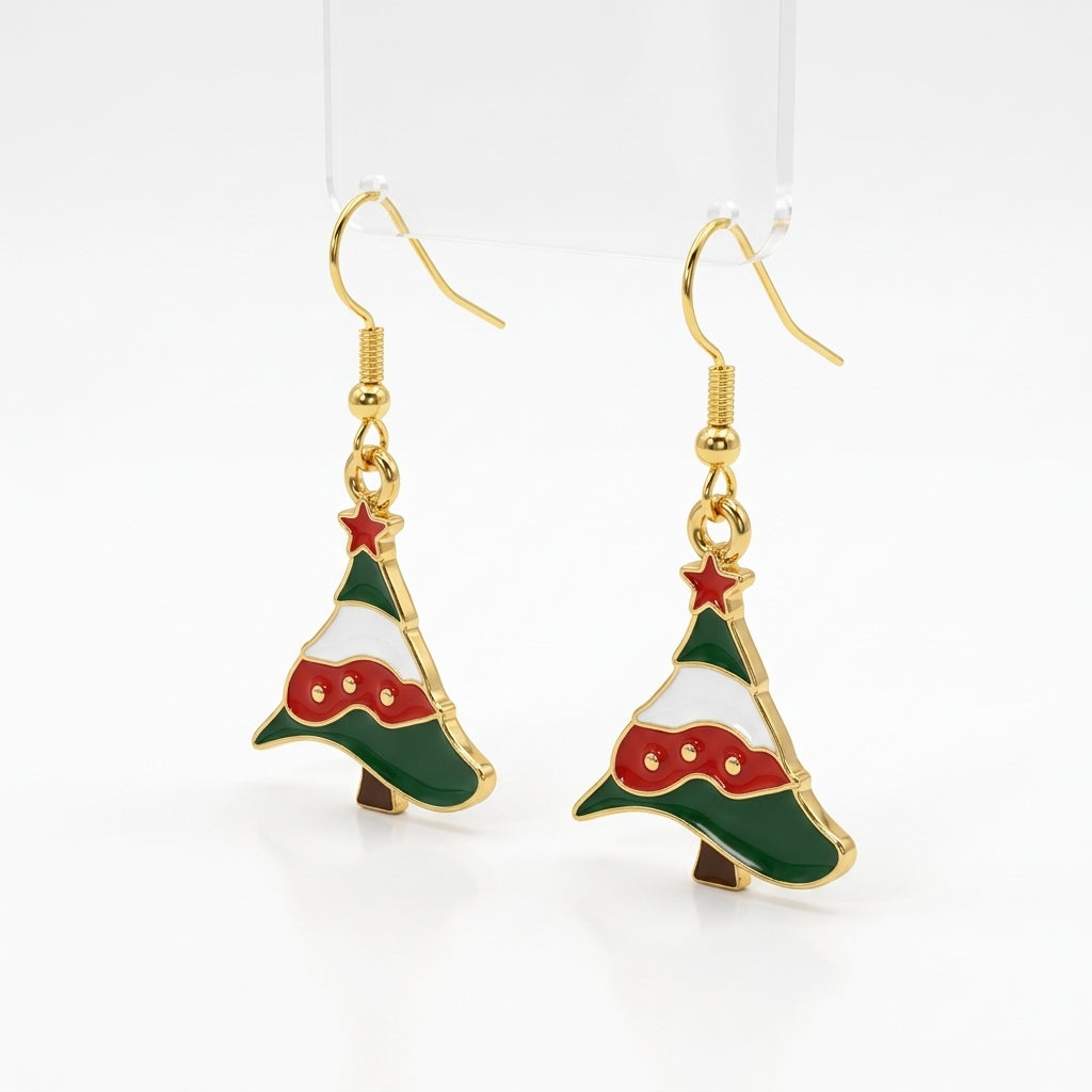 Christmas Tree Hook Earrings