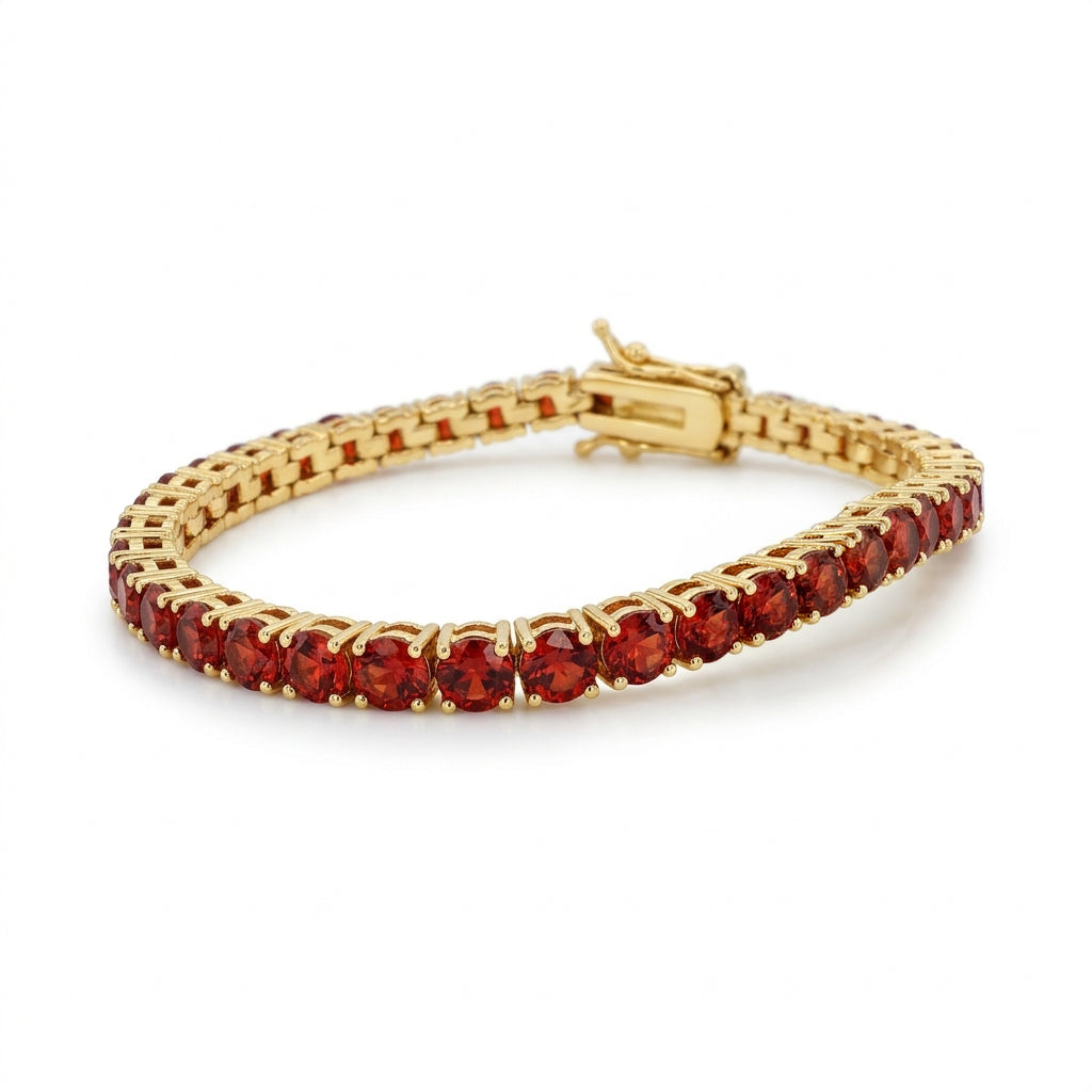 Red Cubic Zirconia Tennis Bracelet