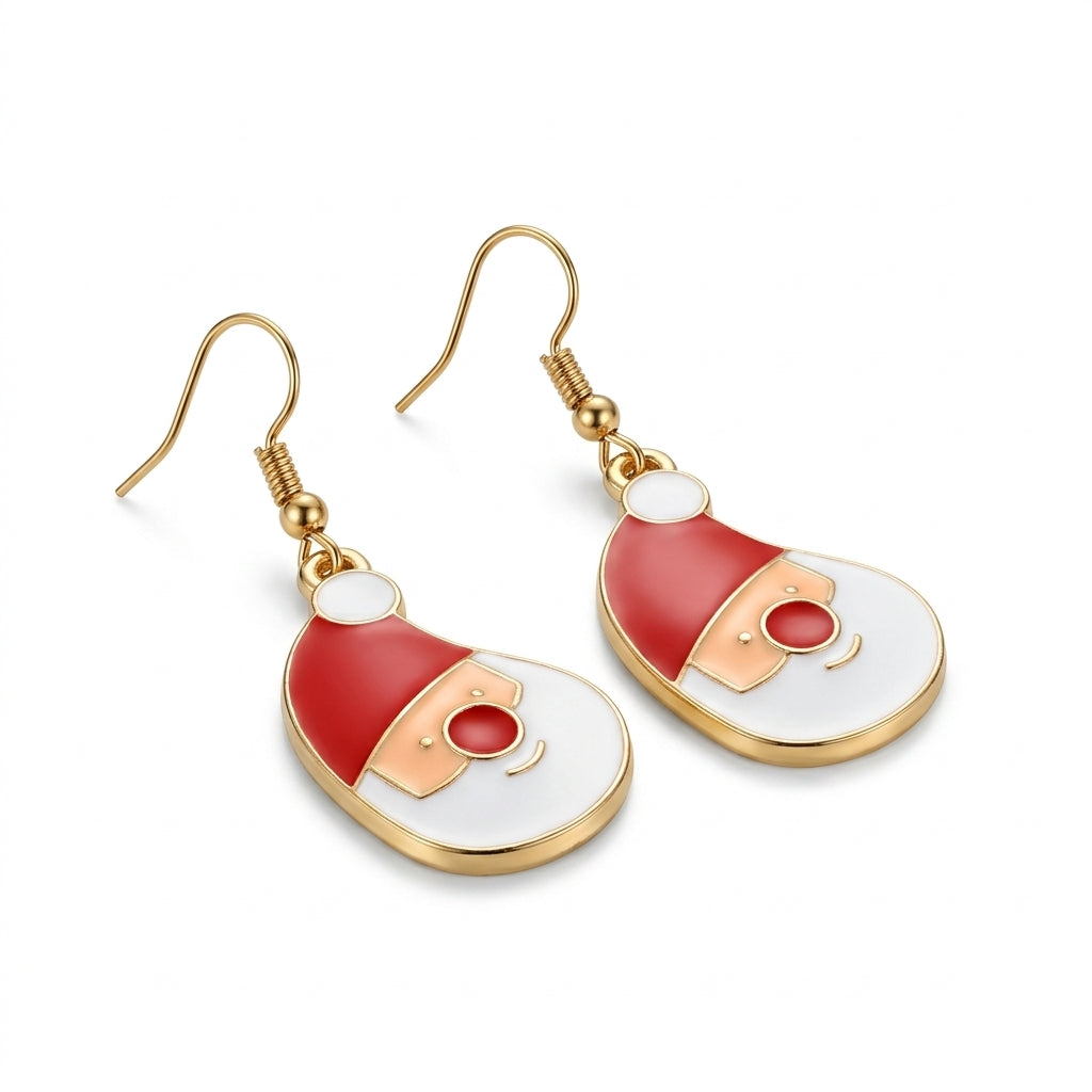 Santa Claus Face Hook Earrings