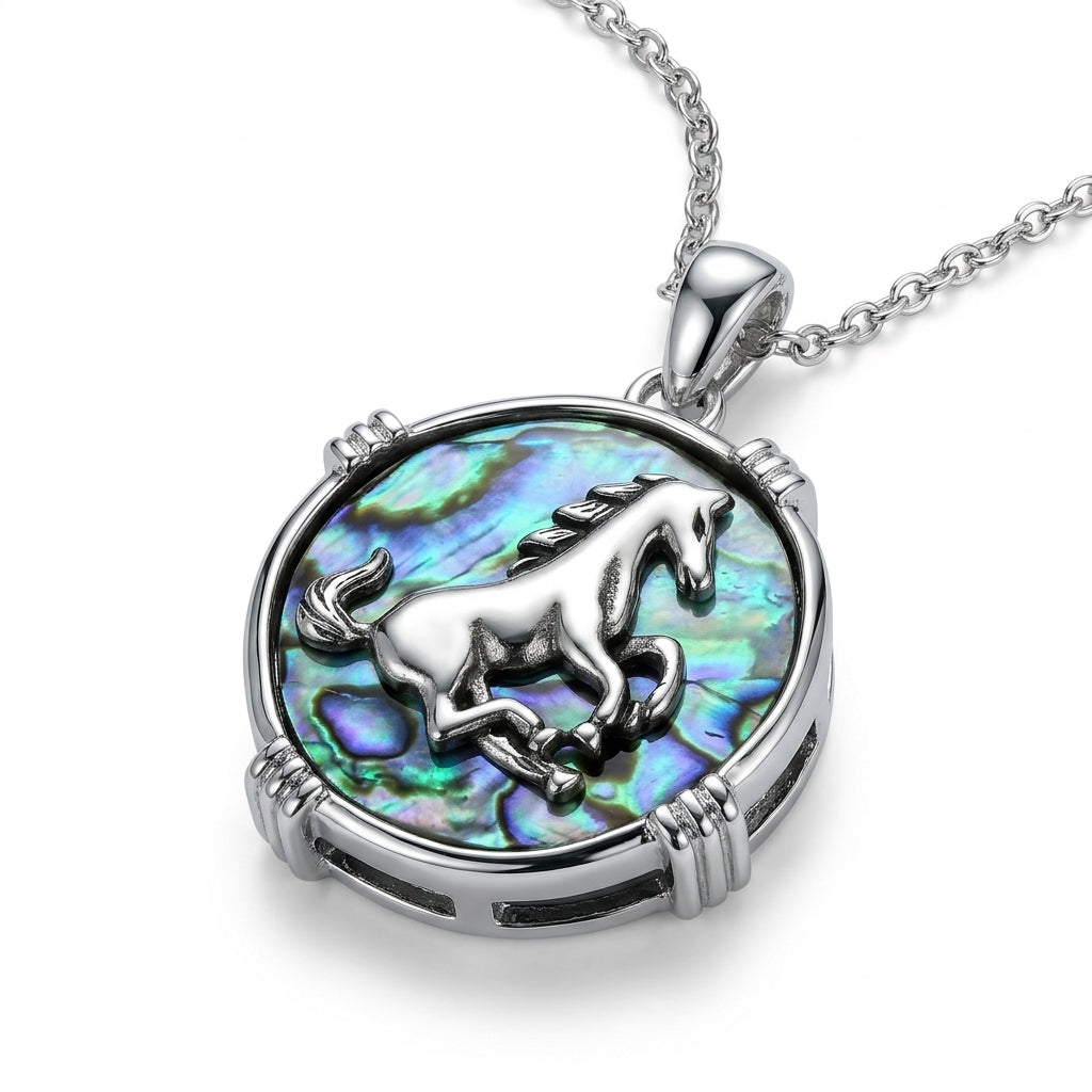 Paua Shell Horse Pendant