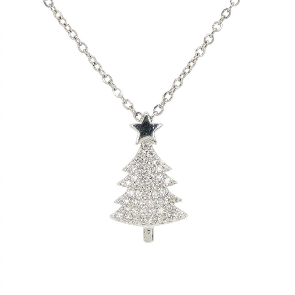 Cubic Zirconia Pave Christmas Tree Pendant