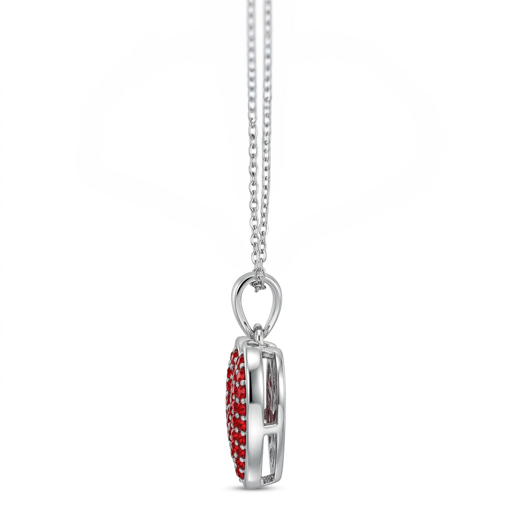 Sparkle Pave Siam Crystal Heart Pendant
