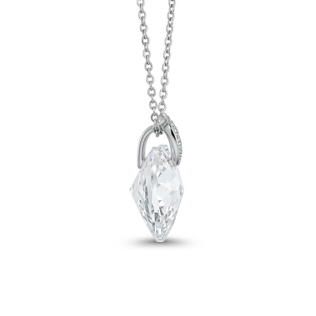 Swarovski White Crystal Iridescent Heart Pendant