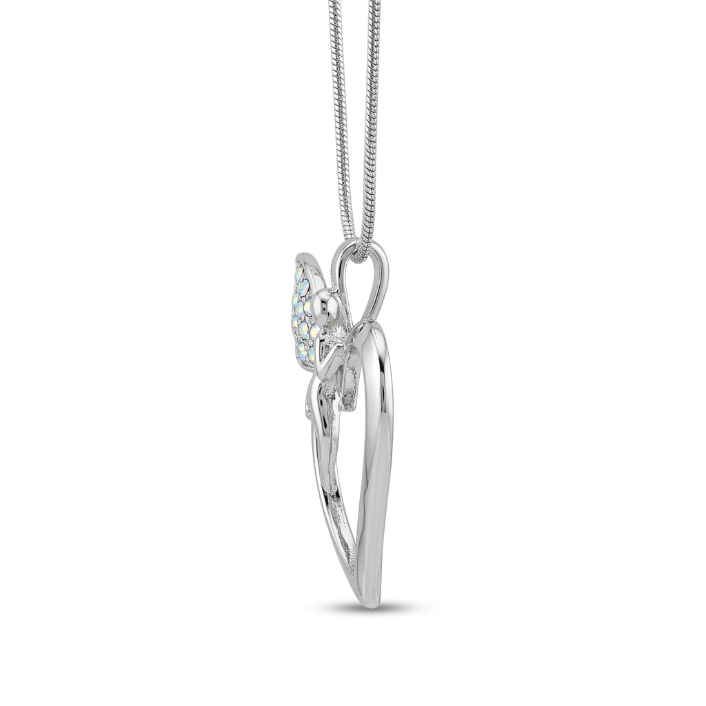 Butterfly Heart Pendant Necklace